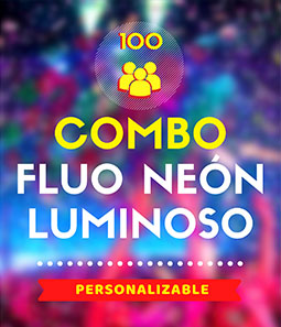 COMBO COTILLON LUMINOSO LED NEON Y FLUO 100 PERSONAS 238 PRODUCTOS